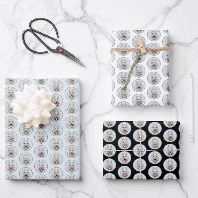 Bouvier des Flandres Painting - Original Dog Art Wrapping Paper Sheet (Front)