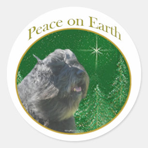 Bouvier Des Flandres Peace Classic Round Sticker