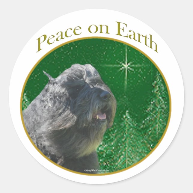 Bouvier Des Flandres Peace Classic Round Sticker (Front)