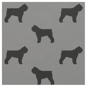 Bouvier des Flandres Silhouettes Pattern Fabric