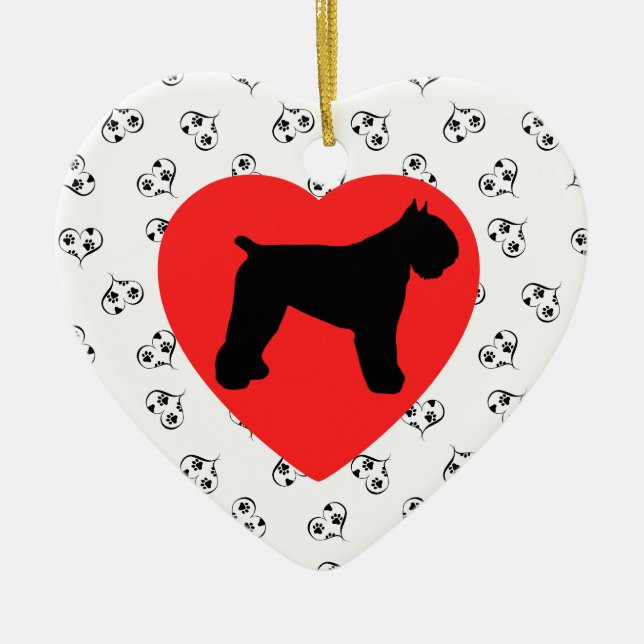 Bouvier des Flandres Silhouhette Customised Ceramic Tree Decoration (Front)