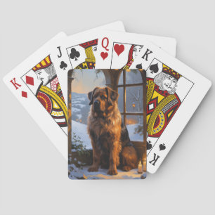 Bouvier des Flandres with Christmas Lights Holiday Playing Cards