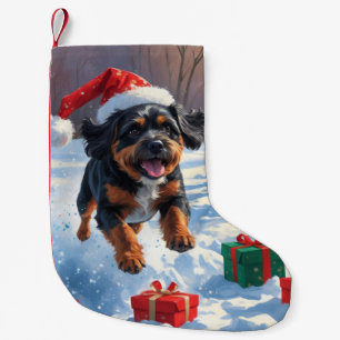 Bouviers des Flandres Christmas Festive Snow Scene Small Christmas Stocking