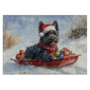 Bouviers Des Flandres Dog in Sledge Christmas Cutting Board