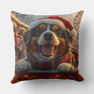 Bouviers des Flandres Dog Roller Coaster Christmas Cushion