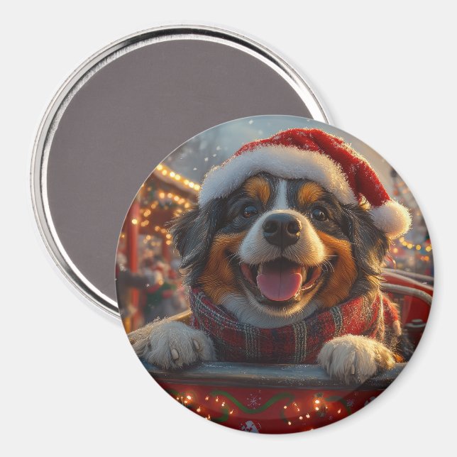 Bouviers des Flandres Dog Roller Coaster Christmas Magnet (Front/Back)