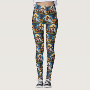 Bouviers Des Flandres Dogs Pumpkin Halloween Funny Leggings