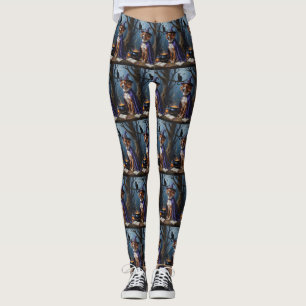 Bouviers des Flandres Whimsical Halloween Painting Leggings