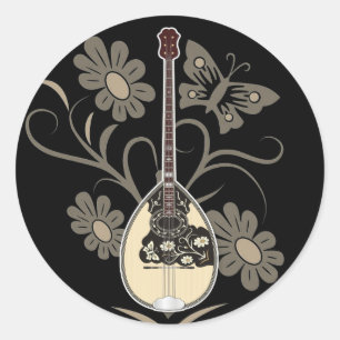 Bouzouki Classic Round Sticker