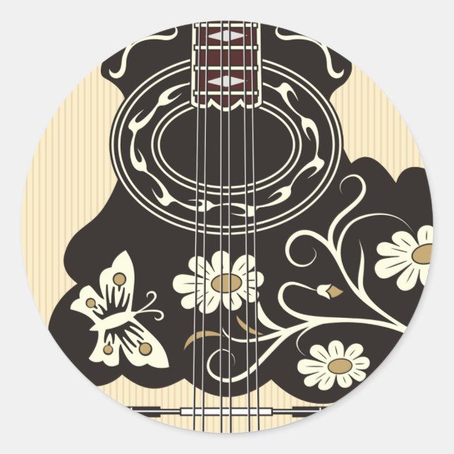 Bouzouki Classic Round Sticker (Front)