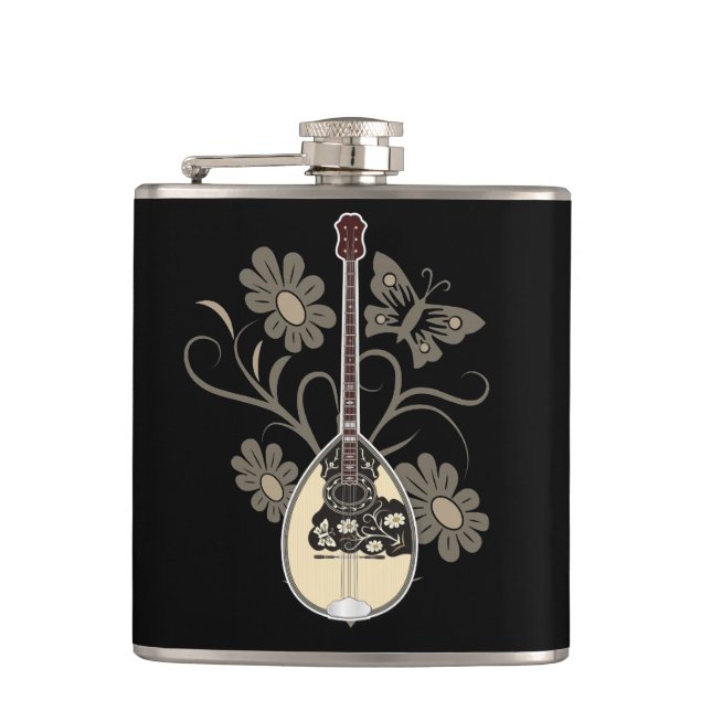 Bouzouki Hip Flask (Front)