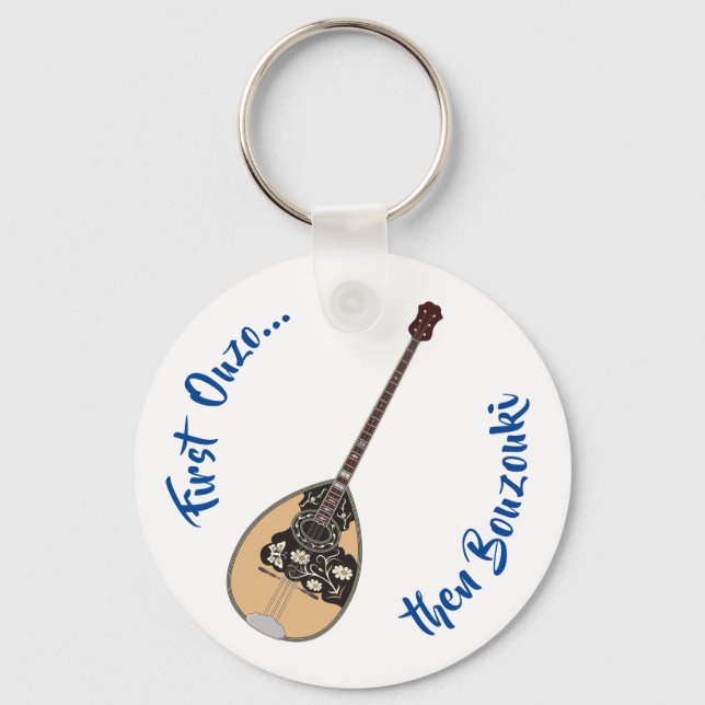 Bouzouki Ouzo Keychain (Front)