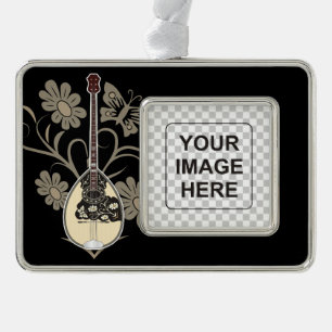 Bouzouki Silver Plated Framed Ornament