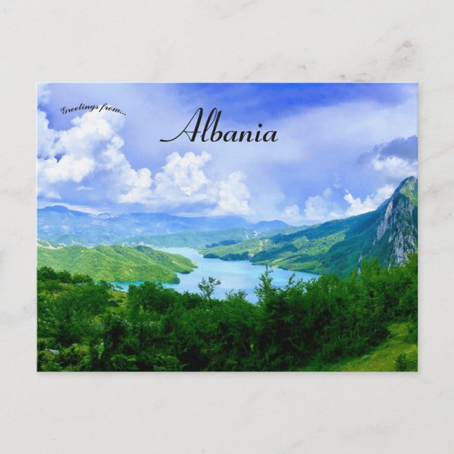 Bovilla Reservoir in Albania Postcard (Front)