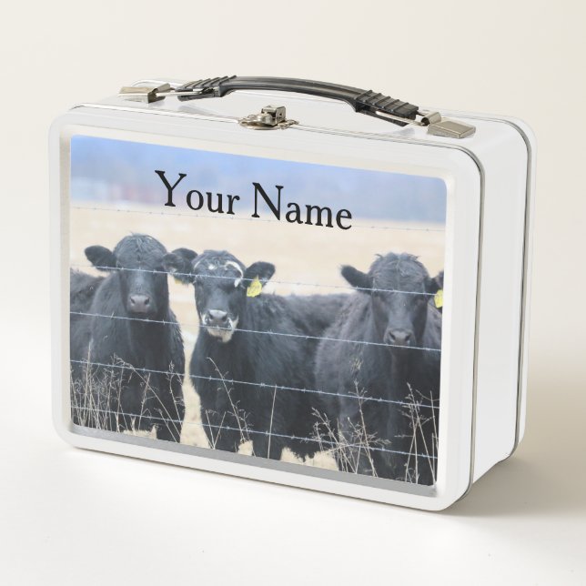 Bovine bystanders metal lunch box (Front)