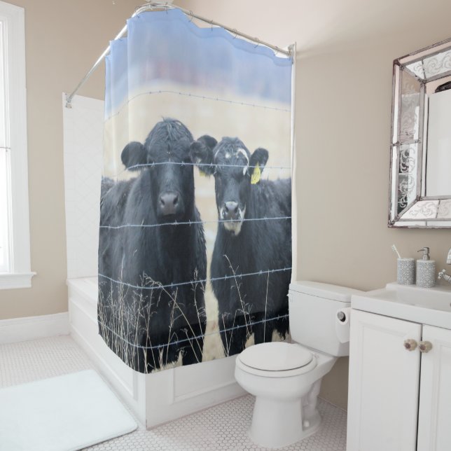 Bovine bystanders shower curtain (In Situ)