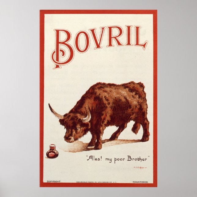 Bovril Bull, 1900 Poster (Front)