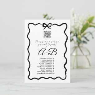 Bow Alphabetical Seating Chart,Wedding Table Cards