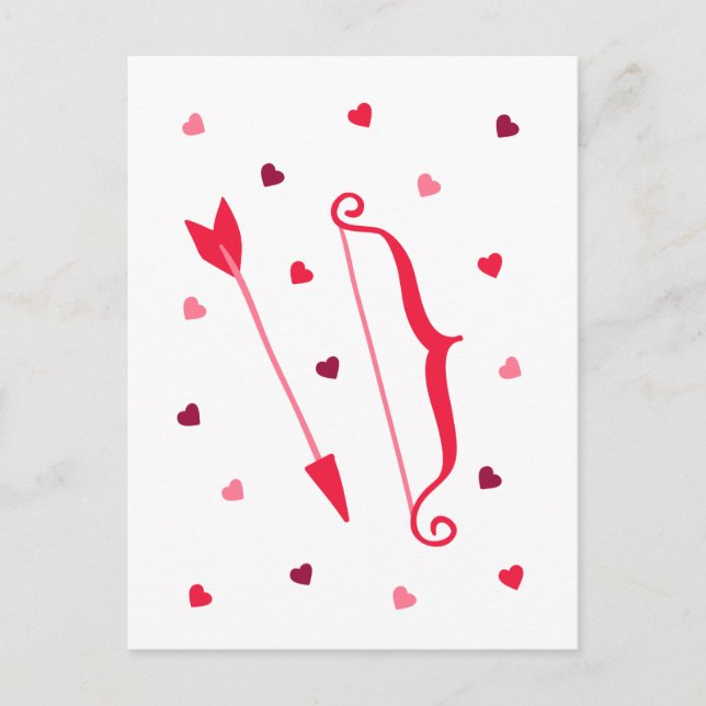 Bow and Arrow Hearts Valentine's Day Holiday Postcard (Front)