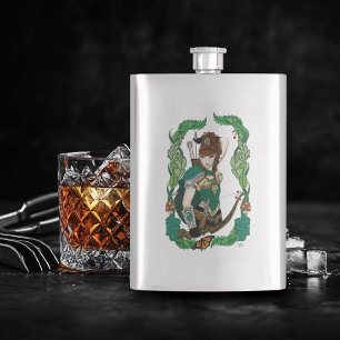 Bow and Arrow Woodland Elf Hip Flask