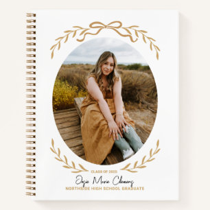 Bow and Branches Graduation Photo Guestbook Notebook