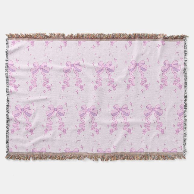 Bow and Bunnies Throw Blanket (Front)
