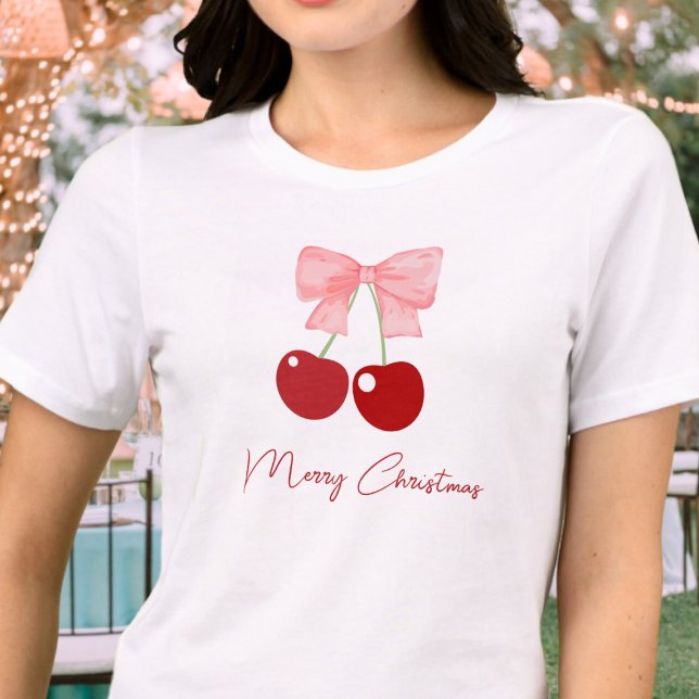 Bow and Cherries, custom greeting  Tri-Blend Shirt (Creator Uploaded)