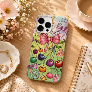 bow and cherry pattern  Case-Mate iPhone 14 pro max case