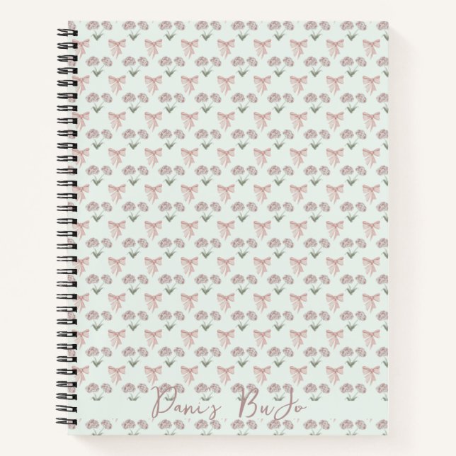 Bow and Rose Coquette Bullet Journal (Front)