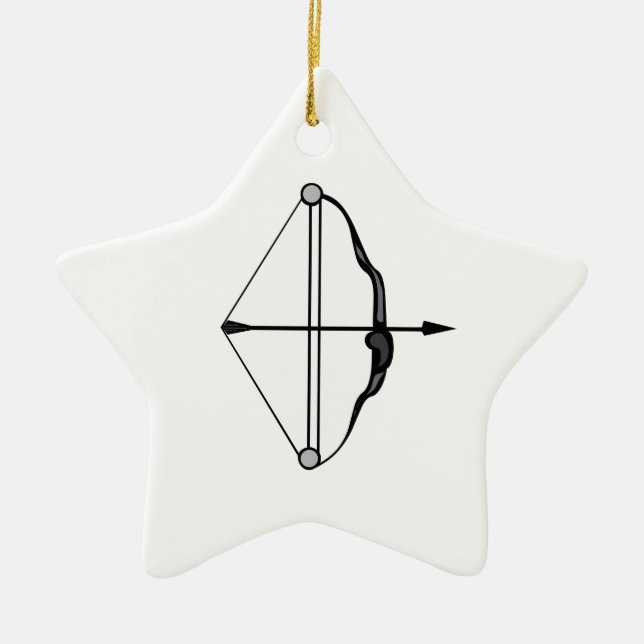 Bow & Arrow Ceramic Tree Decoration (Front)