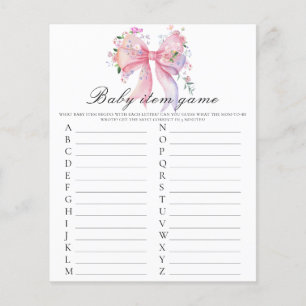 Bow baby shower Baby Item Game