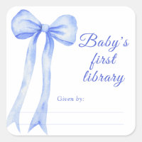 Bow - Baby Shower bookplate, books for baby