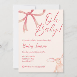 Bow Baby Shower Invitation