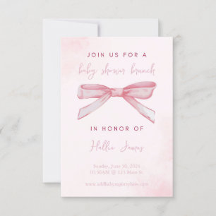bow baby shower invitation