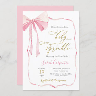 Bow Baby Sprinkle Girl Invitation