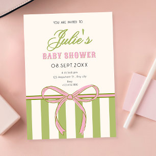 Bow birthday invitation