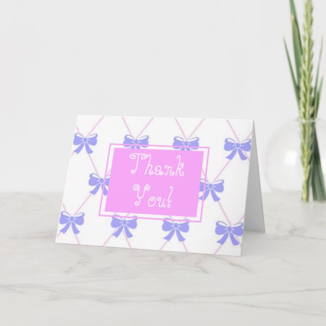 Bow Birthday Thank You Card (Front)