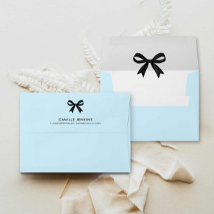 Bow Blue Bridal Shower Invitation Envelope