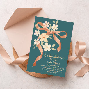 Bow Bouquet Baby Shower Invitation