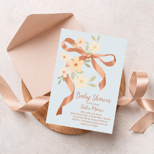 Bow Bouquet Baby Shower Invitation