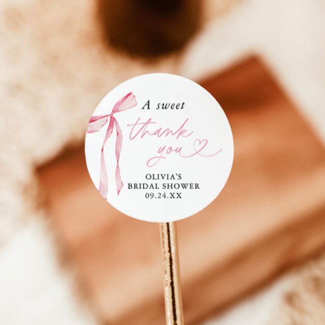 Bow Bridal Shower Favour Sticker, Dessert Stickers (Creator Uploaded)