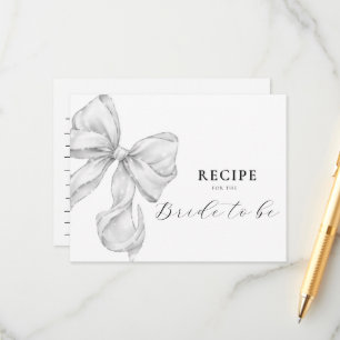 Bow Bridal Shower Recipe Enclosure Card