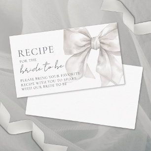 Bow Bridal Shower Share A Recipe Enclosure Card