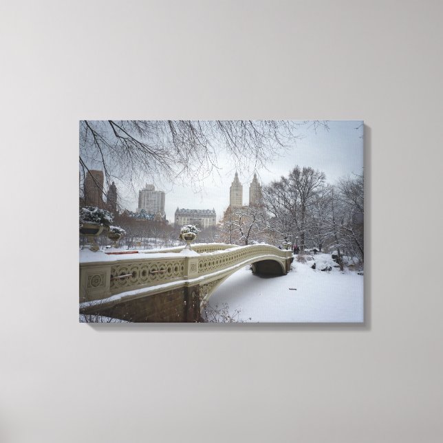 Bow Bridge - Central Park Winter Canvas Print (Front)