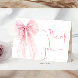 Bow Coquette Baby Shower  Thank You Card