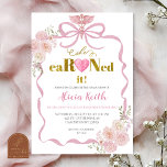 Bow Coquette Blush Pink RN Graduation Party Invita Invitation<br><div class="desc">Blush Pink Bow Coquette RN Graduation Party Invitation,  She Ea-RN-ed It Girl Graduation Announcement,  Editable Nurse Graduation</div>