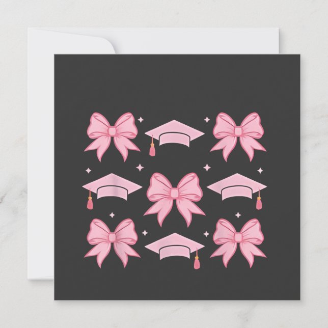 Bow coquette Graduation Pink palette 2025  Invitation (Front)
