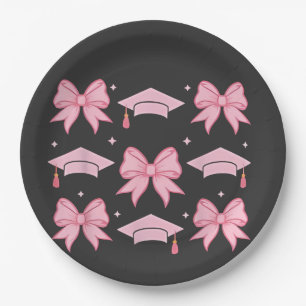 Bow coquette Graduation Pink palette 2025  Paper Plate