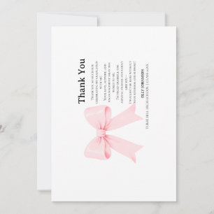 Bow Coquette Graduation Thank You Card