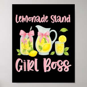 Bow Coquette Lemonade Stand Girl Boss Ceo Lemon Ju Poster